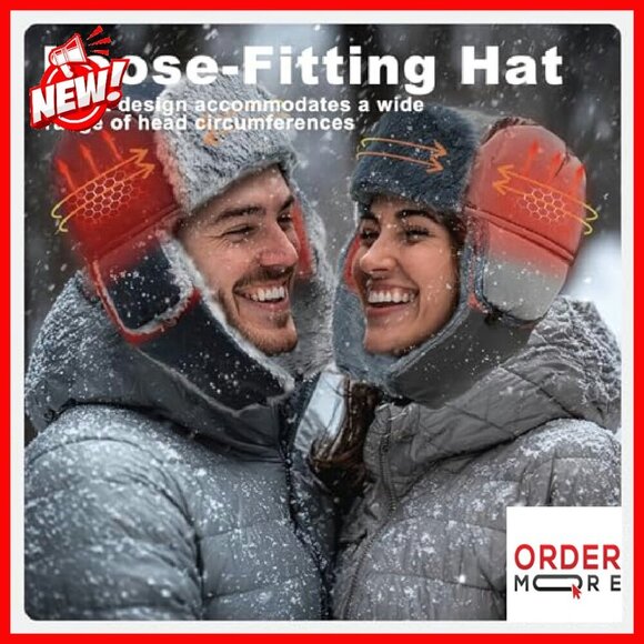 Heated Trapper Hat with Rechargeable Battery for Winter Outdoor Activities main image 6